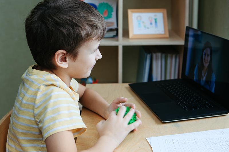 child learning on computer