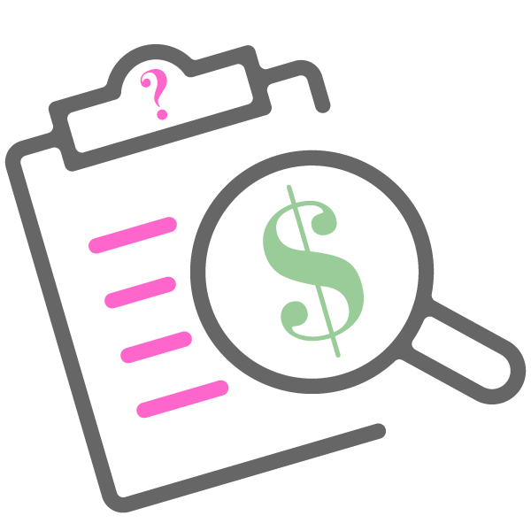 icon of survey with magnifying glass