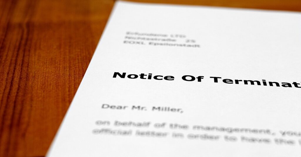 Notice of Job Termination