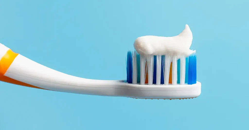 image of toothpaste on a toothbrush