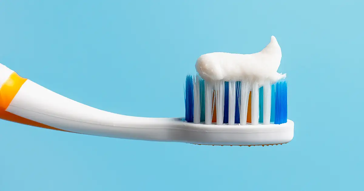 image of toothpaste on a toothbrush