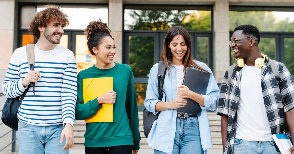 image of college students on campus