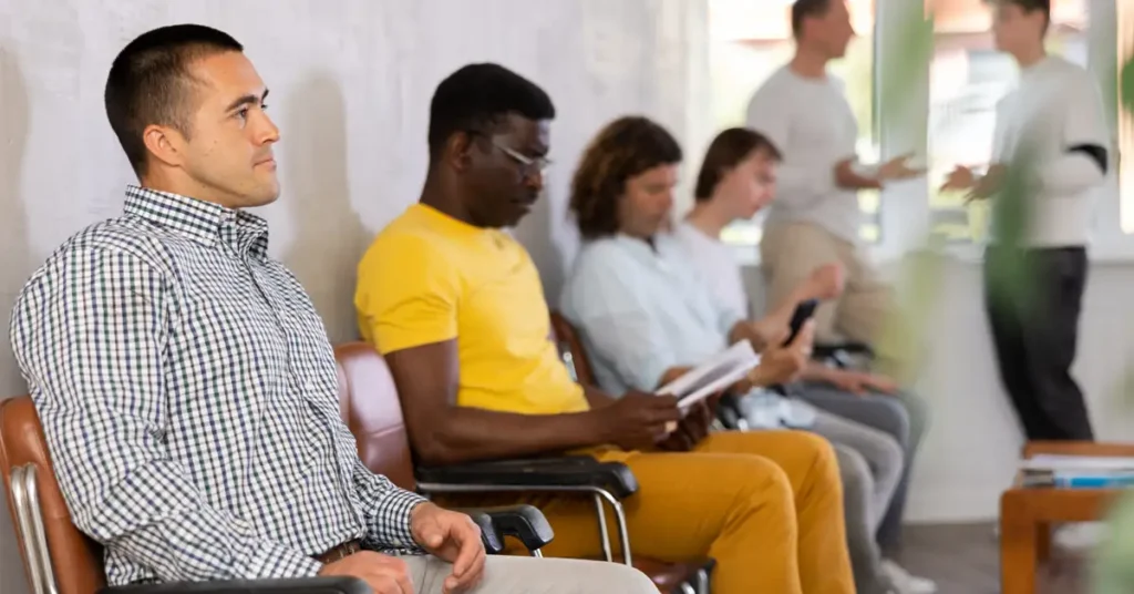 image of patients in a waiting room