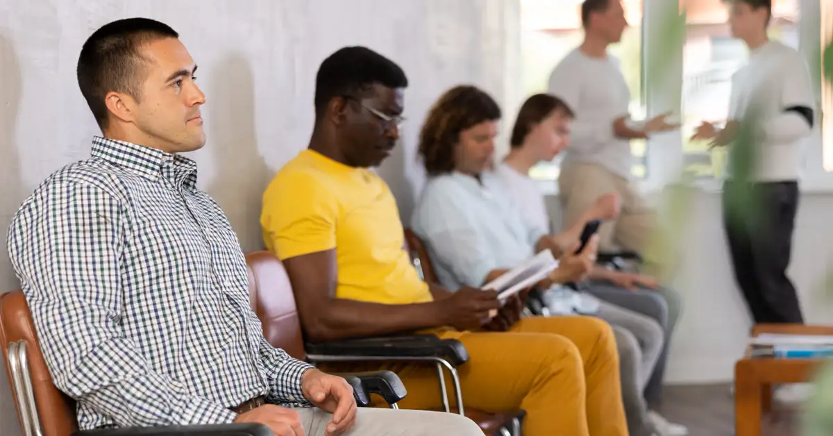 image of patients in a waiting room