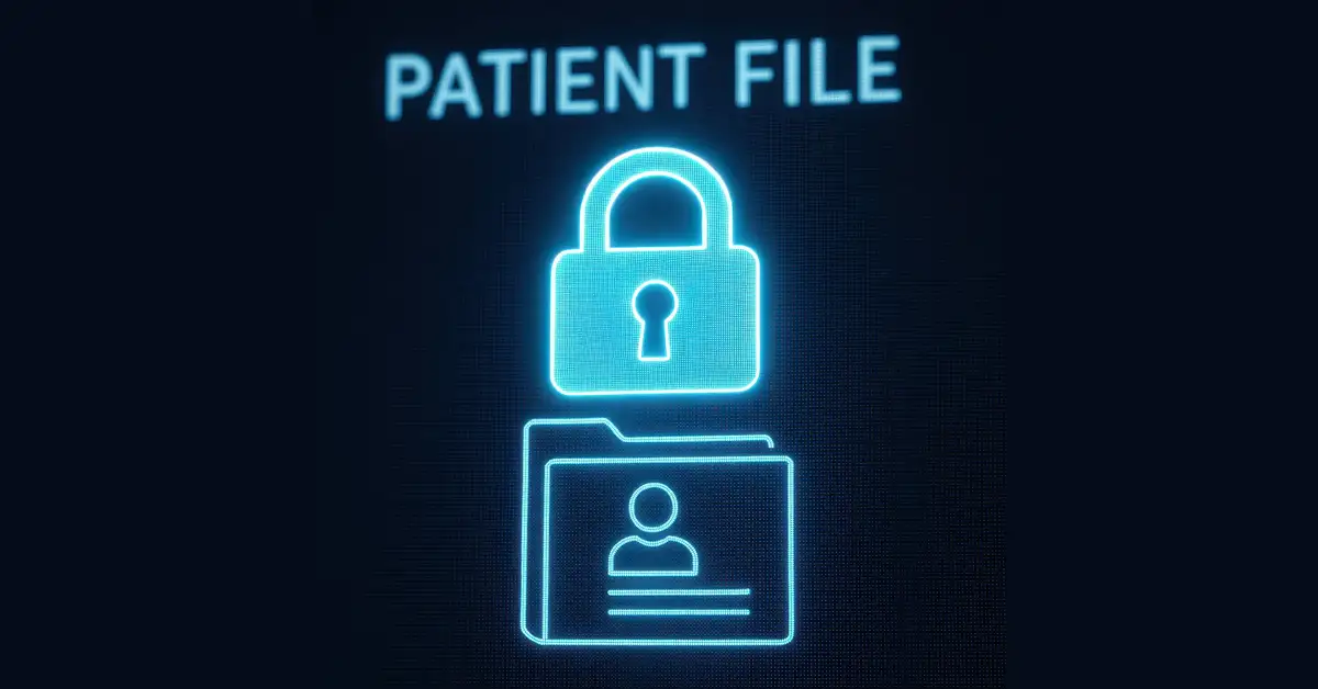 digital image of a lock and patient file